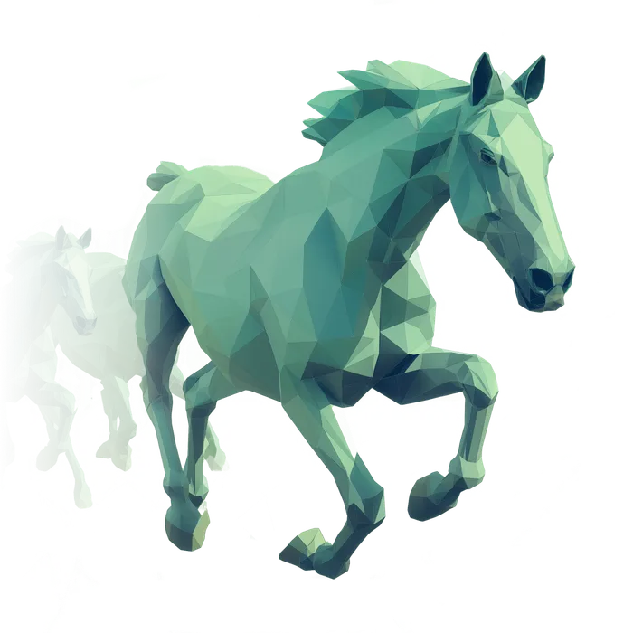 Illustration of a racing palomino horse